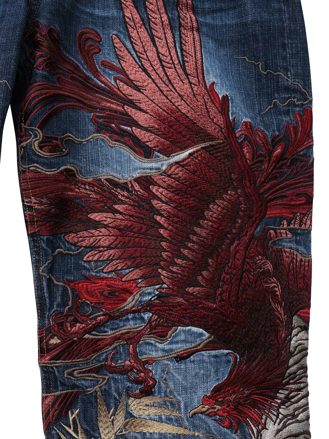  ＜春の予約会＞【絡繰魂・頂】“四神”総刺繍デニムパンツ〔別注〕