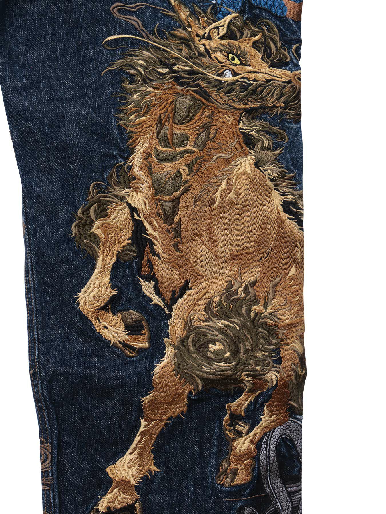  ＜春の予約会＞【絡繰魂・頂】“四神”総刺繍デニムパンツ〔別注〕
