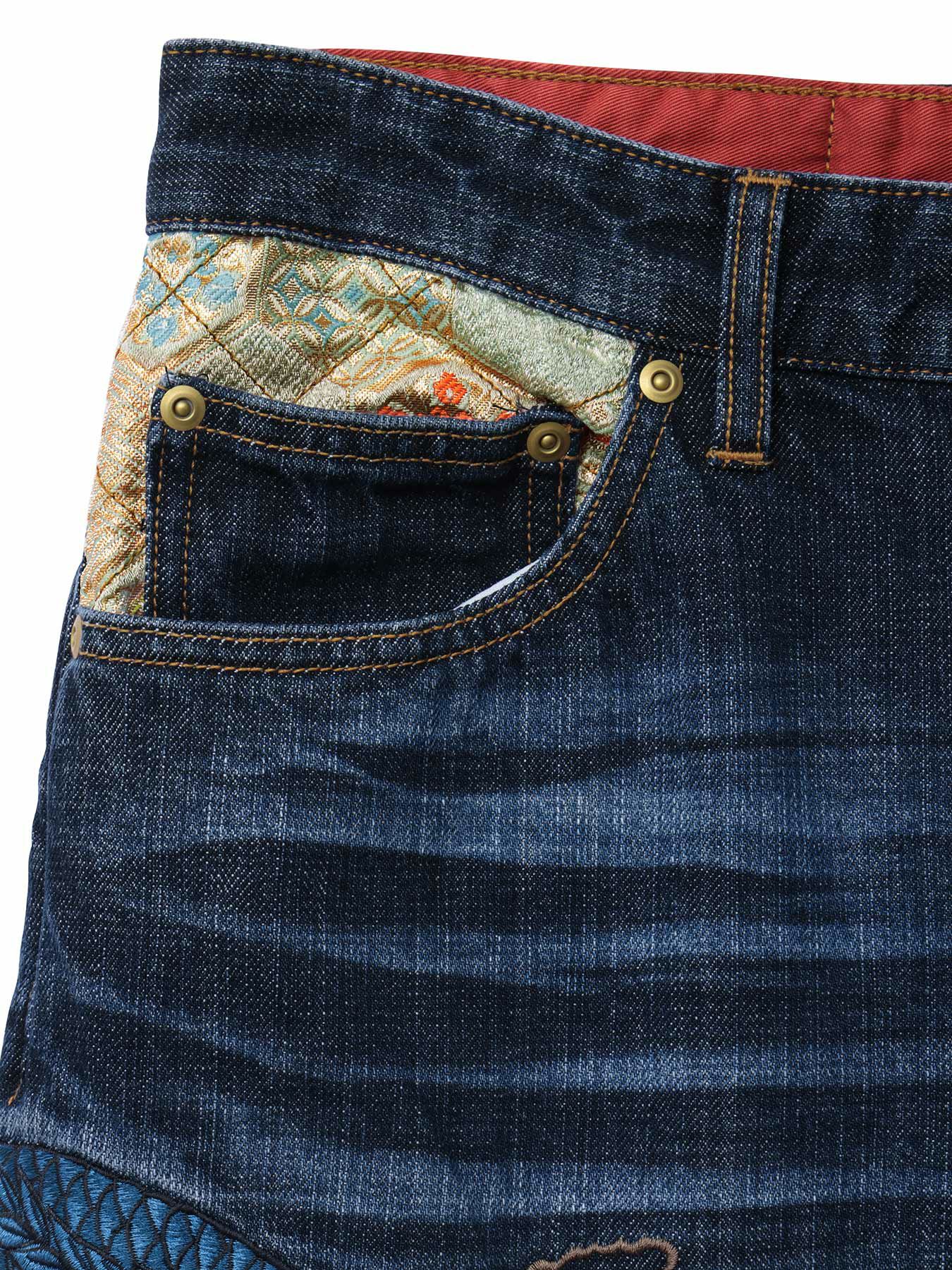  ＜春の予約会＞【絡繰魂・頂】“四神”総刺繍デニムパンツ〔別注〕