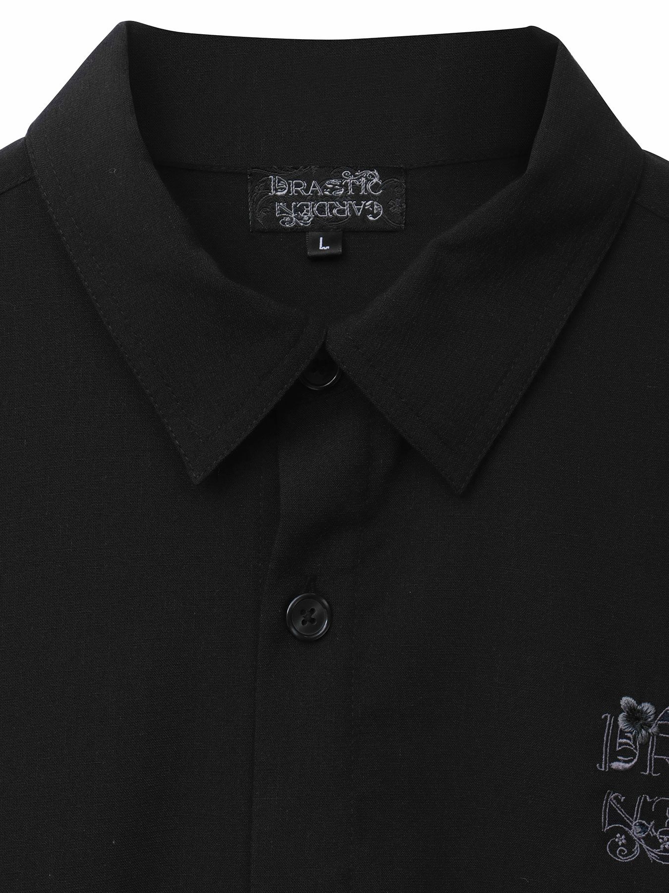 ＜春の予約会＞【DRASTIC GARDEN】“煙ノ桜”刺繡入り変形シャツ