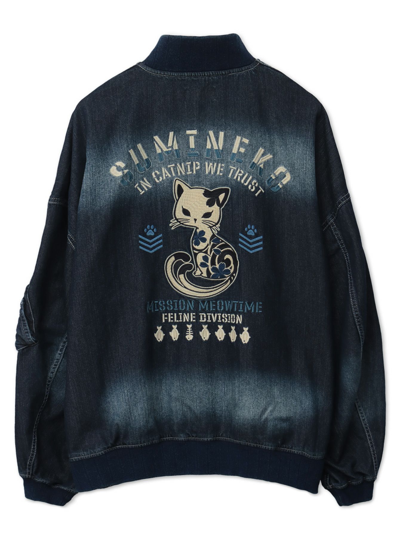 ＜春の予約会＞【SUMINEKO】“スミネコ”刺繍入りBIGシルエットMA-1