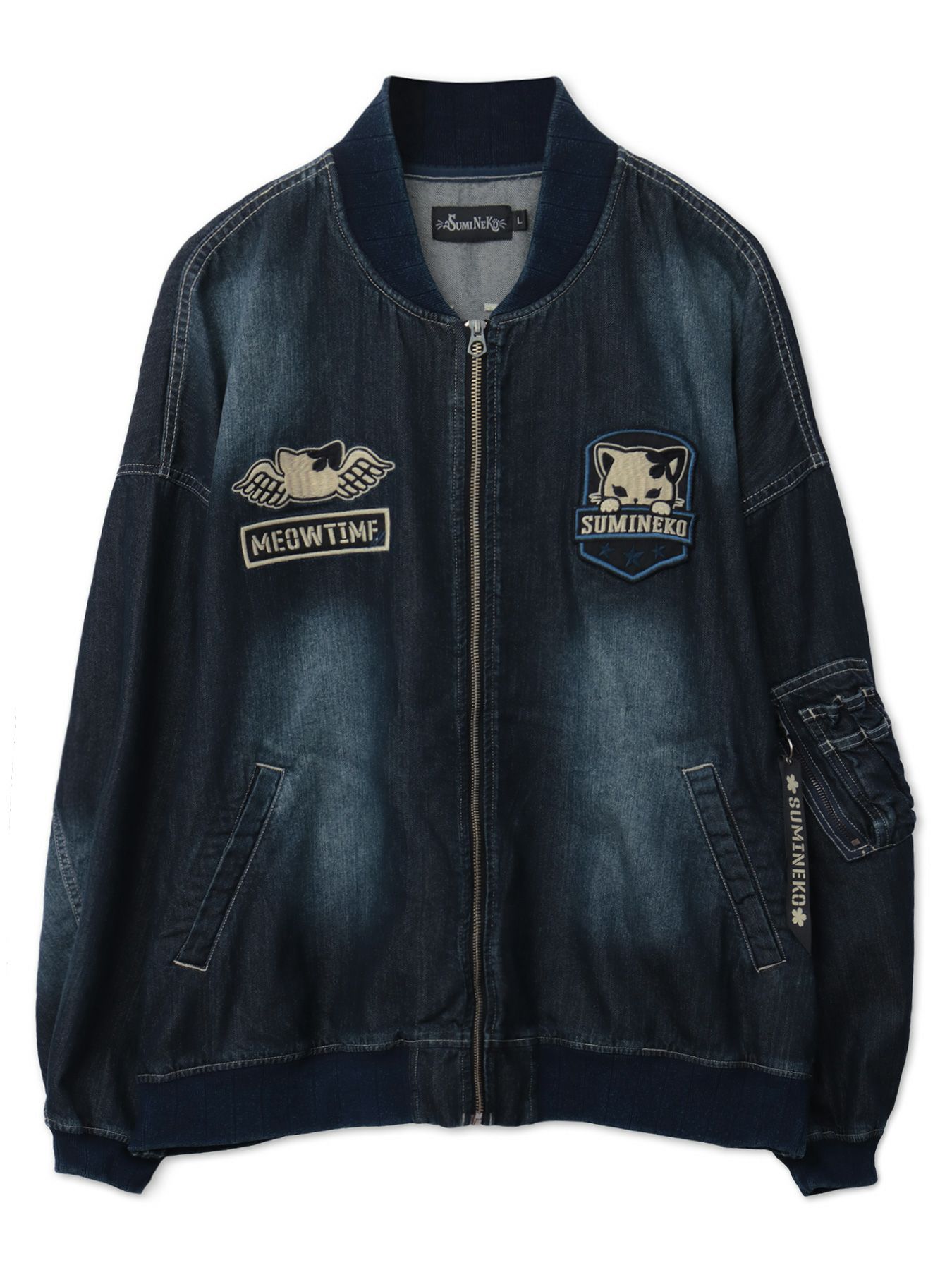 ＜春の予約会＞【SUMINEKO】“スミネコ”刺繍入りBIGシルエットMA-1